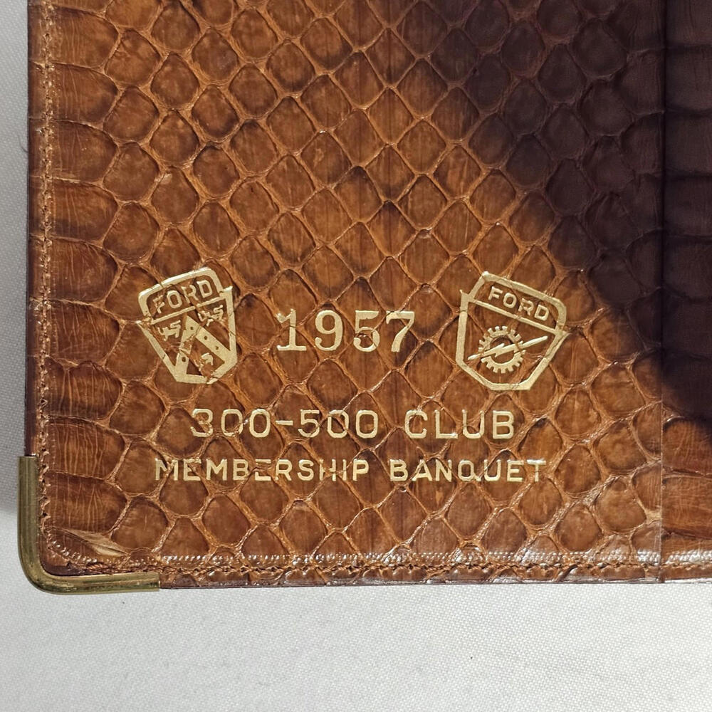Vintage 1957 Ford Cobra Snake Skin Wallet 300-500 Club Membership Banquet MCM - Picture 8 of 11